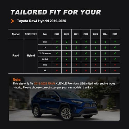 AOMSAZTO Custom Fit Car Seat Covers for Toyota RAV4 Hybrid 2019 2020 2021 2022 2023 2024 2025 Toyota RAV4 LE, XLE, XLE Premium, Limited-Full Set Faux Leather (Black) - color: Black, size: RAV4 2019-2025 Hybrid(LE/XLE/XLE Premium/Limited)