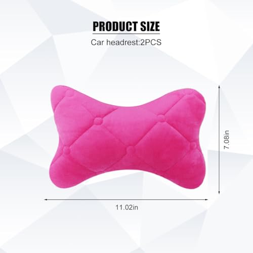2PCS Car Headrest Pillow, Comfortable Ergonomic Design Vehicle Seat Neck Pillow for Driving Fatigue Relief, Soft Breathable Automotive Interior Head Rest Cushion Pad, Universal Fit (Pink) - color: Pink