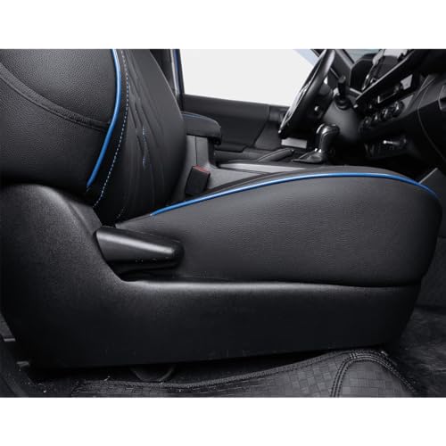 EKR Custom Fit Tacoma Car Seat Covers for Toyota Tacoma 2016 2017 2018 2019 2020 2021 2022 2023 Access Cab -Full Set,Faux Leather(Black with Blue Trim) - color: Leather (Black with Blue Trim), size: 2016-2023 Full Set Access Cab,2DR