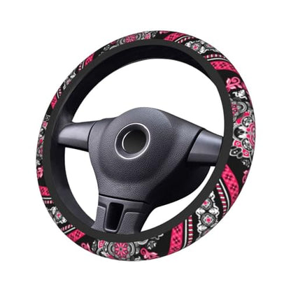 Boho Car Steering Wheel Cover Auto Accessories Universal 15 Inch Non-Slip Neoprene for Women Cute Automotive SUV Van Truck Wheel Protector - color: Boho