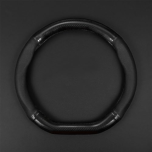 gunhunt 1 PC Car Breathable Steering Wheel Cover, Carbon Fiber Non-Slip Steering Wheel Protector, Wear -Resistant Steering Wheel Sleeve, Four Seasons Universal Steering Wheel Set (D -Shaped) - size: D shape