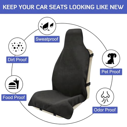 Car Seat Cover, Premium Auto Seat Towel Fit Cars SUV Trucks, Ideal Gift for Active People Who Work Sweat Swim Run Beach, Black - color: Black, size: 1pack