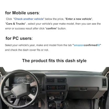 Dash Cover Mat Custom Fit for Nissan Pathfinder D21 Hardbody Pickup Truck 1986-1993, Dashboard Cover Pad Carpet Protector (Black) F77 - color: 86-93 Black