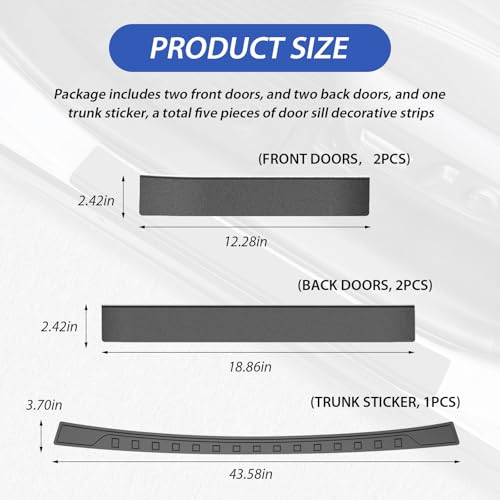 CARTIST Door Sill Protector for Toyota RAV4 2019-2025, Door Sill Guards & Rear Bumper Protector Kit for RAV4 Accessories, 5PCS Black