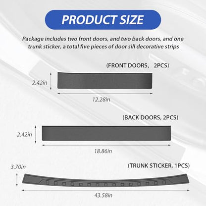 CARTIST Door Sill Protector for Toyota RAV4 2019-2025, Door Sill Guards & Rear Bumper Protector Kit for RAV4 Accessories, 5PCS Black