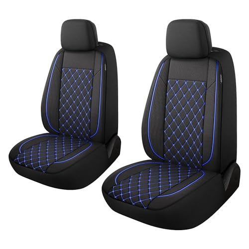 YGL Breathble Car Seat Covers Front Set, Washable Seat Covers for Cars, Premium Cloth Car Seat Protectors, Interior Covers for Cars,Sedan Van Truck SUV(Black/Blue) - color: Black/Blue, size: Front Set