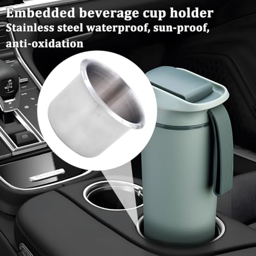 Drop-in Car Cup Drink Holder, 2PCS Stainless Steel Vehicle Insert Water Bottle Holder, Scratch-Resistant Automotive Interior Poker Table Drink Mount, Universal for SUV RV Truck