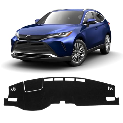 KUST Black Dash Cover for Toyota Venza 2021 2022 2023 2024 (LE, XLE, Limited) Left Hand Driving Polyester Dashboard Cover Non-Slip Center Console Dash Cover Sunshade Windshield No Glare - size: Venza 21-24(black)