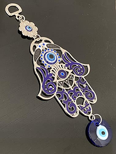 Betterdecor Blue Evil Eye Hamsa Hand Wall Hanging for Home Office Car Decor-023