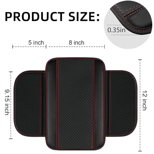 NBTEPEM 6 PCS Car Steering Wheel Cover Set, Microfiber Leather Steering Wheel Covers Universal 14.5-15 inch, Center Console Cover, Seat Belt Cushion, Cup Holder Coaster, Car Accessories Set Red - color: Black with red, size: Steering Wheel Cover Set