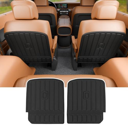 Rongtaod Kick Mats Compatible with 2026 Hyundai Palisade 7 Seater Cargo Mat Trunk Mat Back Seat Cover Protector 2nd Row Captain Chairs TPE All Weather Palisade Accessories (2nd Row Backrest Mats) - color: 26,7-Seat 2nd Row Kick Mats