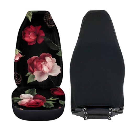Pehede Car Seat Cover Luxurious Flowers Front for Cars, Easy to Install Cover Set, Accessories Auto Trucks Van SUV,2 Packs - color: Multi20