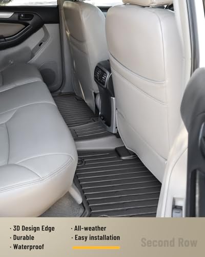 Car Floor Mats for Toyota 4Runner: 2003-2009 (4th Gen) Cargo Trunk Liner, All Weather Accessories Rubber Carpet Custom Fit for Toyota 4 Runner 2003 2004 2005 2006 2007 2008 2009 SUV (Only 5 Seat Model