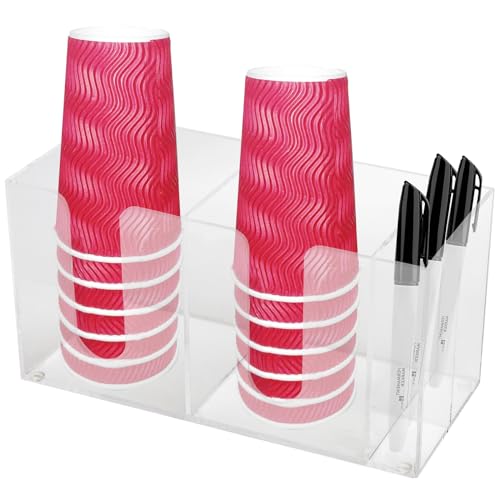 YeeBeny Cup Holder with Marker Double, Party Cup Organizer Storage Party Cup Dispenser Cup Mark Your Cup, Double, Cup Dispenser | Disposable Cup Dispenser, Perfect for Any Occasion - size: Double