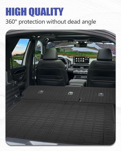 Cargo Liners Backrest Mat for Honda Passport Accessories 2026 with Hook&Loop Rear Trunk Mat Rear Seat Back Cover Protector All Weather Anti-Slip Split Dog Liner 3 PCS - color: Honda Passport 2026+, size: Backrest Mat + Trunk Mat