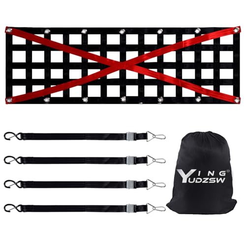 Truck Tailgate Net Extendable Durable Heavy Duty Tailgate Cargo Net for Truck Bed 54"x17.7" with 4 Adjustable Buckle Straps Suitable for Pickup,Trailer,Boat,SUV - size: 54"x17.7"