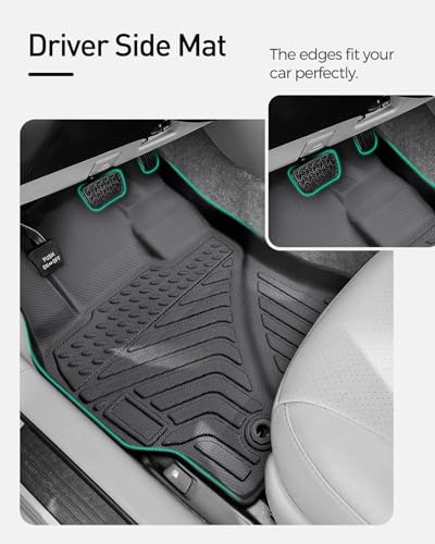 Car Floor Mats for Toyota Prius: 2004 2005 2006 2007 2008 2009 All Weather Accessories for Prius 2004-2009 Black Cargo Liner 4PCS Carpet Custom Fit for Toyota Prius 04-09 Automotive TPE Floormats