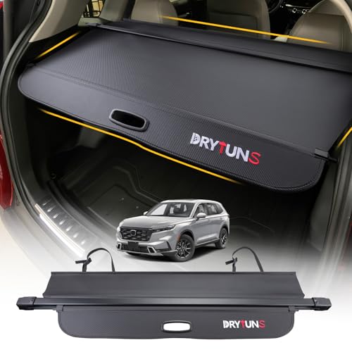 Cargo Cover for Honda CRV 2026 2025 2024 2023, Retractable Cargo Trunk Cover for Honda CRV 2023-2026, w/Extension and Straps - style: Carbon Fiber Leather - Extension & Straps