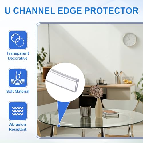 uxcell Clear Edge Trim, 9.8Ft Silicone U Channel Edge Protector, Edges Guards Fits 1/32"-3/32" for Car Doors Sheet Metal Parts (3/16" W x 3/8" H) - size: 9.8Ft x 3/16" x 3/8", Fits 1/32"-3/32"