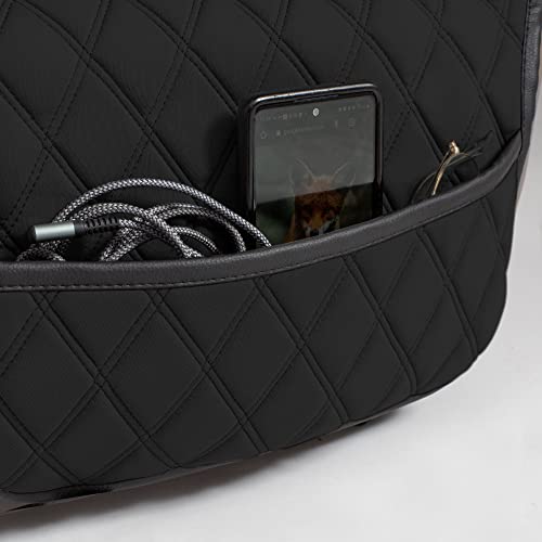 FH Group Car Seat Cushion – Neosupreme Single Front Seat Cover with Front Pockets, Airbag Compatible, Universal Fit Car Seat Cushion for Driver or Passenger Seat, SUV, Truck, Sedan & Van – Black - color: Black, style: Front