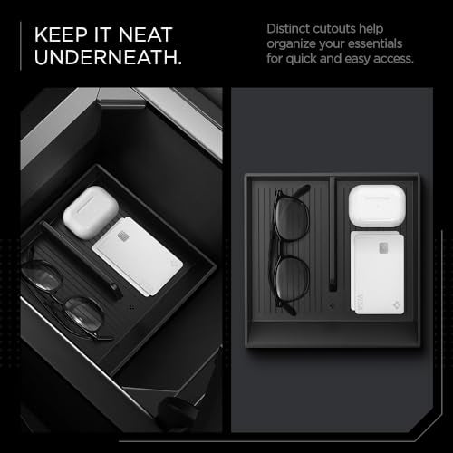 Spigen Center Console Organizer Tray Designed for Tesla Cybertruck Accessories 2026/2025/2024/2023 (Bottom) (Carbon Edition) - size: Bottom Organizer