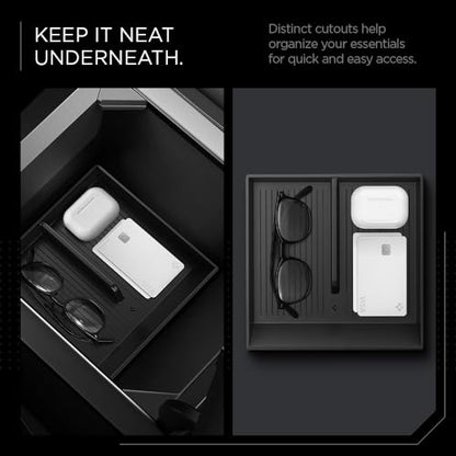 Spigen Center Console Organizer Tray Designed for Tesla Cybertruck Accessories 2026/2025/2024/2023 (Bottom) (Carbon Edition) - size: Bottom Organizer