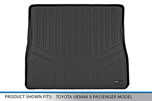 SMARTLINER All Weather Custom Fit Cargo Trunk Liner Floor Mat Behind 2nd Row for 2011-2012 Toyota Sienna - color: Toyota Sienna 2011 - 2012