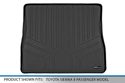 SMARTLINER All Weather Custom Fit Cargo Trunk Liner Floor Mat Behind 2nd Row for 2011-2012 Toyota Sienna - color: Toyota Sienna 2011 - 2012