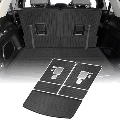 Cargo Liner Compatible with 2021-2026 Jeep Grand Cherokee L Trunk Mat Cargo Mat Back Seat Cover Protector (6/7 Seats)(Backrest Mats+Trunk Mat) - size: FOR 2021-2026 Jeep Grand Cherokee L