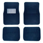 C.P.R. New Carpet Car Floor Mats 4 Pc Set for Cars Trucks SUVS with Heel Pad -Front and Rear Mats Universal Classic Matching Heel Pad (Blue)