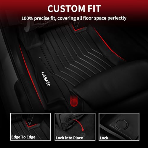 LASFIT Floor Mats for Mercedes Benz E Class 2017-2023 E300 / E350 / E400 / E450/ E43 AMG / E53 AMG / E63 AMG S (Fit Sedan & Wagon Only), All Weather TPE Floor Liners for E Class, 1st & 2nd Row - size: For Benz E Class 2017-2023 Sedan & Wagon