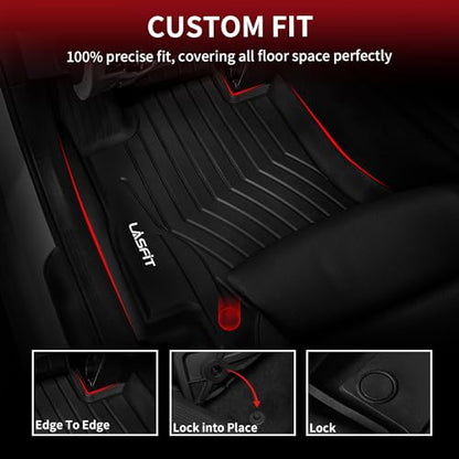 LASFIT Floor Mats for Mercedes Benz E Class 2017-2023 E300 / E350 / E400 / E450/ E43 AMG / E53 AMG / E63 AMG S (Fit Sedan & Wagon Only), All Weather TPE Floor Liners for E Class, 1st & 2nd Row - size: For Benz E Class 2017-2023 Sedan & Wagon
