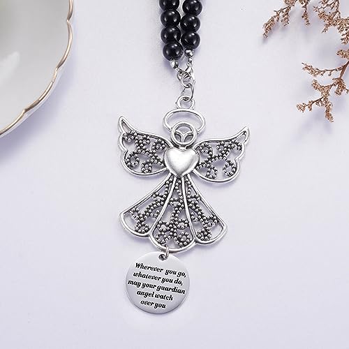 Angel Car Charm, Wherever You Go Whatever You Do May Your Guardian Angel Watch Over You, Rear View Mirror Car Charm, Car Mirror Hanger, New Driver Guardian Angel Gift for Grads