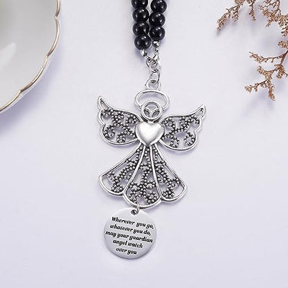 Angel Car Charm, Wherever You Go Whatever You Do May Your Guardian Angel Watch Over You, Rear View Mirror Car Charm, Car Mirror Hanger, New Driver Guardian Angel Gift for Grads