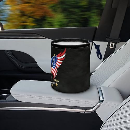 250TH Anniversary of America Flag Eagle Car Front Seat Can Foldable Auto Console Center Back Seat Garbage Container Bag Kitchen Rubbish Bin Fashion Vehicle Organization Basket - color: 250TH Anniversary of America Flag Eagle