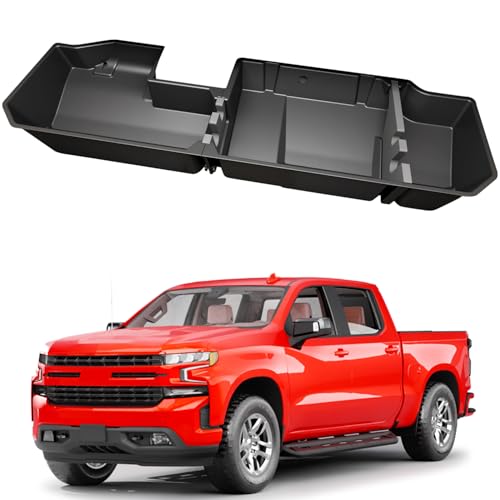 Under Seat Storage Box Compatible with 2019-2026 Chevy Chevrolet Silverado 1500/GMC Sierra 1500, 2020-2026 Silverado/Sierra 2500HD/3500HD Double Cab & Crew Rear Underseat Organizer Accessories - size: 19-26 Chevy Silverado/GMC Sierra 1500