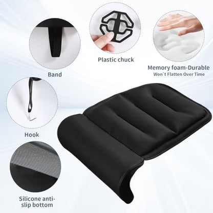 Car Seat Leg Rest Extender with Memory Foam Cushion and Soft Leather Cover - Universal Car & Home Seat Footrest Support for Extended Comfort During Long Trips, Travel, or Relaxation, Black