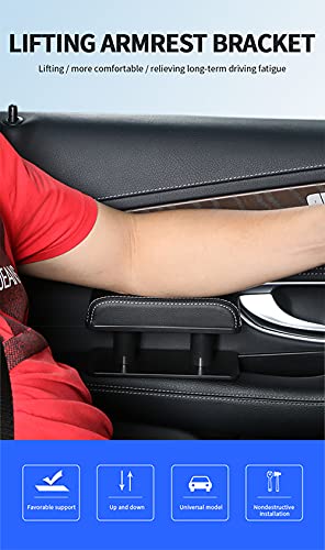 JEYODA Car Armrest Pad, Left Elbow Support, General Leather Booster Pad, Central Armrest Box, Adjustable Armrest (Beige) - color: Beige