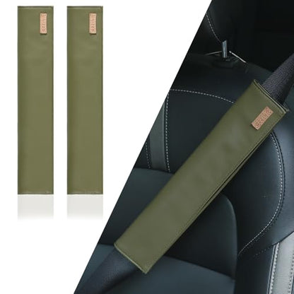 2-Pack Seat Belt Covers, Universal Car Seat Belt Pads Protector for Comfortable Driving, Relief Neck & Shoulder Pain, Fits All Cars & Backpack Straps (05-Green) - color: 05-Green
