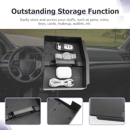 LUWU 2018-2026 Odyssey Center Console Organizer Compatible with 2018-2024 2025 2026 Odyssey Accessories Armrest Console Organizer Armrest Insert Tray Odyssey 2026 Accessories Black (NOT FOR LX)