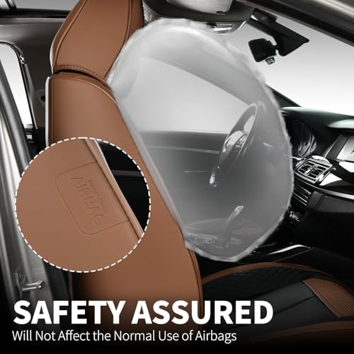 Car Seat Covers Front Set, Black Car Seat Cover, Breathable Premium Leather Seat Covers, Automotive Vehicle Seat Covers for Cars Trucks Vans SUVs Sedans (Coffee) - color: Coffee, size: Frontpair