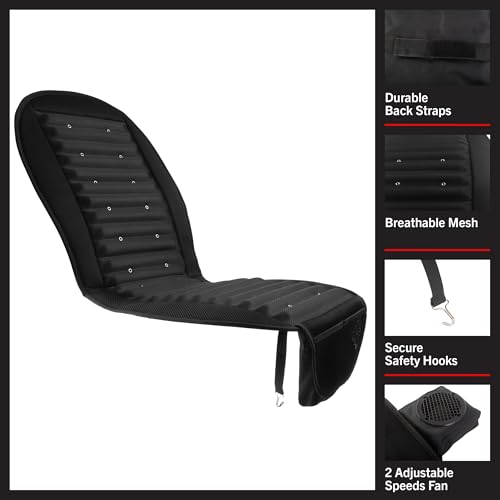 Stalwart 12V Cooling Car Seat Cushion with 6 Fans