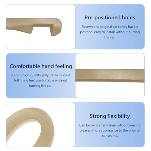 2 PCS Car Seat Gap Filler, PU Leather Car Seat Side Gap Filler to Fill The Gap Between Seat and Console, Universal Car Seat Gap Filler to Prevent Item from Falling for Most Vehicles (Beige) - color: Beige