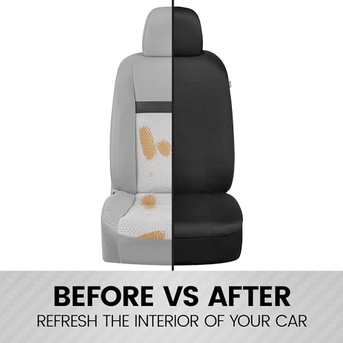BDK PolyPro 2-Pack Front Car Seat Covers Set in Black/Black - Front Seat Covers for Cars Trucks Vans SUVs Sedans, Easy to Install Front Car Seat Cover Protection, Universal Fit Car Accessories - color: 2 Fronts Only-Black