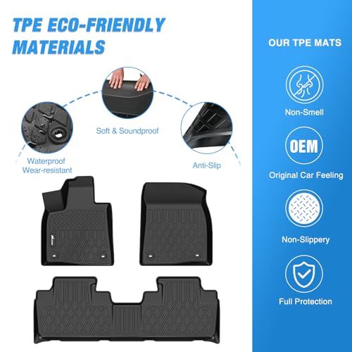Nilight TPE Floor Mats for Lexus RX RX350 RX450h 2016-2022 / Lexus RXL RX350L RX450hL 2018-2022, All Weather Custom Fit Heavy Duty Floor Liners - style: 2016-2022 RX