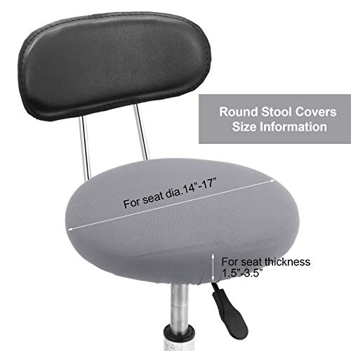 Tatuo Round Bar Stool Seat Covers Washable Stool Cushion Slipcover Elastic Bar Chair Covers for 14-17 Inch Chair (Gray, 4 Pieces) - color: Grey