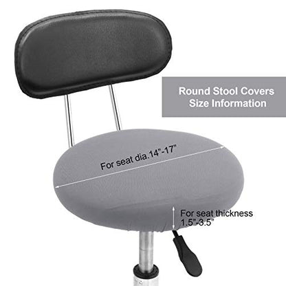 Tatuo Round Bar Stool Seat Covers Washable Stool Cushion Slipcover Elastic Bar Chair Covers for 14-17 Inch Chair (Gray, 4 Pieces) - color: Grey