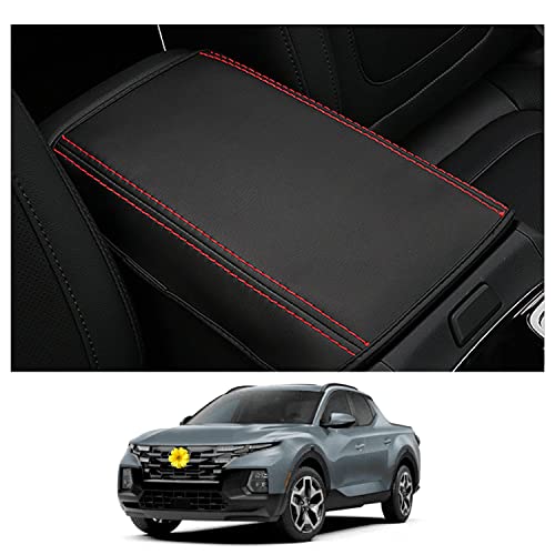 CDEFG for Santa Cruz 2022 2023 Pickup Truck Center Console Cover Armrest Cover Console Pad Arm Rest Seat Box Cover Leather Protector for 2022 Santa Cruz Car Interior Accessories (Black) - color: Black
