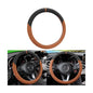 Car Steering Wheel Cover, Suede Non-Slip Breathable Vehicle Protector with Silicone Inner Ring, Automotive Interior Protection Guard Accessories, Universal for SUV, Sedan, Truck (Black/Orange)