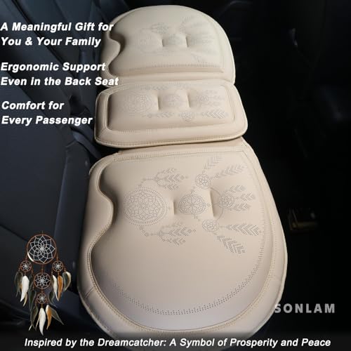 Comfort Dreamcatcher Car Seat Cushion Non-Slip - Relaxing, Optimal Support & Posture for Long Drive (Single Seat (Beige))